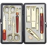 XZDEAIR Edelstahl -Maniküre -Set 10 in 1 Pinzetten und Nagelschneider -Set mit tragbarem Reisekoffer Professionelles Pflege -Kit