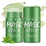 2 Stück Green Tea Mask Stick,Grüner Tee Tiefenreinigungsmaske für Gesicht, Mitesserentferner & Porenverfeinerung, Feuchtigkeitsspendende Grüntee-Tonmaske, Für Alle Hauttypen