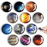 Kühlschrankmagnete, 12 Stück Kühlschrank Magnet, Magnete für Magnettafel für Kühlschrank, Whiteboard, Pinnwand, Küche, Kinder und Erwachsene Geschenk (Planet)