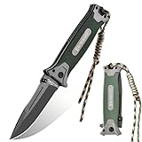Browning Taktisches Klappmesser, 21,6 cm Gesamtlänge, Grüner Griff mit Paracord, 177g, Edelstahlklinge, Liner-Lock, Outdoor EDC