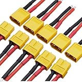 5 Paare ​​XT60 Stecker Kabel​​, ​​XT60 Adapter Verlängerungskabel​​, 12AWG Silikondraht, 55 mm Länge, Für RC Lipo Akku, Ferngesteuerte Autos, Boote Und Outdoor-Akku, 5 Female Und 5 Male