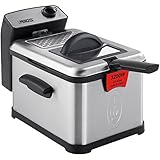 Princess 183001 Edelstahl Fritteuse mit 3 Liter Fassungsvermögen, Ölfilter und Kaltzonenfunktion, entnehmbarer Edelstahl-Behältereinsatz, Silber 01.183001.050