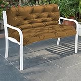 Outdoor-Möbel-Sitzkissen mit Bändern, wasserdicht, Gartenstuhl-Pad für 2- und 3-Sitzer, Terrasse, Sofa, überfüllt, Loveseat-Matte, Ersatz, Khaki, 120 x 100 x 10 cm