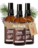 Heldengrün® Zirbenspray BIO Tiroler Wald [ECHTES ZIRBENÖL] - Naturrein, aromatisch & holzig - Tannenduft Spray, Ideal als Kissenspray, Raumspray Zirbe - 3 x 100 ml