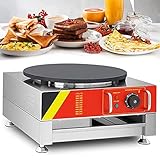 CASEGO Kommerzieller 1000-W-Crêpe-Maker, 16-Zoll-Elektro-Pfannkuchen-Maker-Grillplatte, elektrische Crêpe-Pfanne mit Antihaftbeschichtung