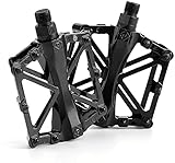 PIQIUQIU Fahrrad Pedal Aluminium Bike Pedale MTB/BMX Bike Pedal Licht Stable Plat mit Anti Rutschpedal für 9/16 Zoll