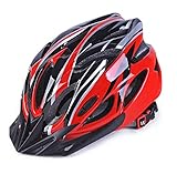 R.X.Y Fahrradhelm für Erwachsene, leicht, Uni, hochwertig, Airflow-Fahrradhelm, Schwarz und Rot