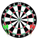 Dartspiel Set, Dartscheibe mit Pfeilen, Sicherheits-Dartboard, Dart Scheibe mit 4 Dartpfeilen Steeldartscheibe Doppelseitige Dartscheibe Softdart Safety Darts Geschenke & Spielzeug 12zoll