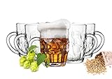 6 x Biergläser mit Henkel 400ml Bierseidel Bierkrüge Bierglas Bierkrug Glas