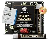 Luondu Beauty Kollagen Trinkampullen mit Hyaluronsäure (30 Ampullen mit 2500mg Premium Collagen flüssig) I Anti Aging* zum Trinken I Mit Biotin, Kupfer & Vitamin C, Blütenhonig & Gelée Royale