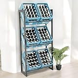 DanDiBo Getränkekistenregal 6 Kisten Schwarz Metall Stehend 96563 Getränkekistenhalter 71 cm Bierkistenregal Getränkekistenständer Flaschenkistenregal