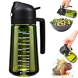 MRUN BONE 2 in 1 Ölsprüher für Speiseöl, UV-Schutz Sprühflasche Öl, 470ML Cooking Oil Sprayer, Ölsprühgerät für Heißluftfritteuse, Sprühöl, Zum Kochen,Grillen,Küche, Heißluftfritteuse