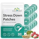 Stress Down Patches, Relax Patches - Stress & Angstlinderung - Tiefschlaf - Botanische pflanzliche Formel - 30 transdermale vegane Pflaster