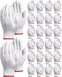 96 Paris Handarbeitshandschuhe aus weißer Baumwolle mit Sicherheitsfutter aus Baumwolle für Männer, Frauen, Grill, Handreparatur, Maler, Mechaniker, Gartenlager