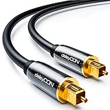 deleyCON 5m Optisches Digital Audio Kabel - S/PDIF - 2x Toslink Stecker - LWL Lichtwellenleiter Kabel Metallstecker 5mm Flexibel - Schwarz