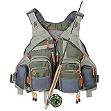 Kylebooker Fliegenfischen Herren Damen Outdoor Angelweste Angeln Westen Maschen mutil-Taschen Weste