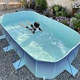 Frame Pool/Schwimmbecken Pools Kinderpools für den Garten, Faltbare Familienpools für Erwachsene/oberirdische Schwimmbecken mit Wasserball für Wasserpartys im Sommer/am Meer/Camping, tragbare Pools