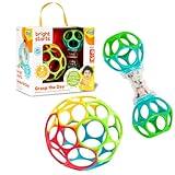 Bright Starts Easy-Grasp Oball Bundle Geschenk-Set - Grasp the Day, Ball und Rasselspielzeug 2er-Pack, BPA-frei, Unisex, Newborn+