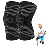 BECHS 1 Paar Kinder Knieschützer Strapazierfähige Gelenk Kniebandage Kompressions Beinmanschetten Bequeme Atmungsaktive Kniebandagen für 10-15 Jahre alt Mädchen Jungen Gewicht 35-50kg
