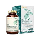 Bio Brennnessel - 180 Kapseln hochdosiert / 900 mg hochwertiges & reines Bio Brennnesselblattpulver pro Tagesdosis/Vegan, Zertifiziert & Nachhaltig im Glas