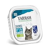 Yarrah Bröckchen Fisch 100g Bio Katzenfutter, 16er Pack (16 x 0.1 kg)