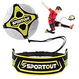 Sportout Fußball/Volleyball/Rugby Kick Throw Trainer Solo Fussball Trainingszubehör Fussball Geschenk Jungen Geeignet für Kinder und Erwachsene (Gelb)