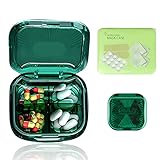 Tablettenbox mit 4 Fächern Tragbare Masken-Aufbewahrungstasche es Geschenk, Tragbare Pillendose, Organizer, Kleine Pillendose Transparent, Tragbar, für Tasche oder Rucksack und Reisen