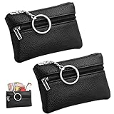 SOGHO 2 Stück Schlüsseltasche, Schlüsselmäppchen,Schlüsseletui,Schlüsseltasche Leder,Schlüssel Etui,Schlüssel Tasche,Wasserdichte Tasche Für Schlüssel, Münzen Und Andere Kleine Gegenstände(Schwarze)