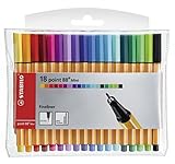 STABILO - Fineliner - point 88 Mini - 18er Pack - mit 18 verschiedenen Farben