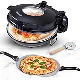 Heidenfeld Pizzaofen Napoli | 1200 Watt bis 400°C - Backofen - Pizzastein - Pizzaofen elektrisch - Pizza Ofen - Pizza Maker - Pizzamaker - Pizza Backofen - Elektro Pizzaofen - Elektrischer Pizza-Ofen