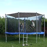 Trampolin Sonnenschutz Abdeckung, Ø 183 244 305 366 427 cm Trampolin Sonnenschutznetz, Sonnenschutz T-rampolin Zelt Abdeckung, T-rampolin S-onnenschutz Sonnensegel, Trampolinzubehör (305cm 8 Bar)