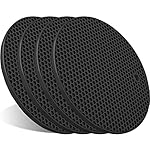 Topfuntersetzer für heiße Töpfe und Pfannen, hitzebeständig, Silikon, extra dick, groß, rutschfest, Schwarz, 4 Stück