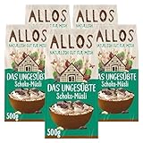 Allos Das Ungesüßte Schoko-Müsli | Müsli ohne Zucker | Bio Müsli | Schokolade Müsli | Haferflocken | Frühstückscerealien | vegan | 5er Pack (5 x 500g)