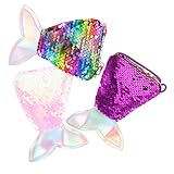 Gatuida 3 Stück Teiliges Meerjungfrau Flosse Pailletten Geldbörsen Crossbody Tasche Langlebig Praktisch Vielseitig für Strand Picknick Outdoor mit Schlüssel Münzen Karten Aufbewahrung