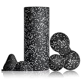 Fitnessrolle Faszienrolle Set 5-T Faszienball Blackroll Foam Roller Faszien Set mit Faszienball Faszienrolle Klein und Duoball Triggerpunkt für Yoga Faszien Training von Muskeln