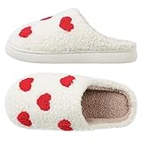 Solutra Hausschuhe Damen Plüsch Winter, Warme Pantoffeln Herren Slippers Damen, Flauschige weiche rutschfeste hauspantoffeln damen (37/38 EU, Kleine Liebe)