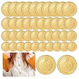 Ymapinc 40 Stück Knöpfe Goldene Basteln Buttons Annähen Plastik Trachtenknöpfe – 4 Größen 15/18/21/25 mm für Kleider Nähen DIY Handwerk