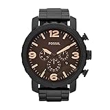 Fossil - Nate Chronograph Black Ion-plattierte Herrenuhr -JR1356