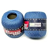 Twister Häkelgarn blau Handstrickgarn Baumwollgarn 2x100g