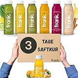 Frank Juice Saftkur 3 Tage | 18 x 330ml Säfte + 3 x 60ml Bio Ingwer shot | Direktsaft kaltgepresst Vegan | ideale Fastenkur aus frischem Obst & Gemüse | Premium Qualität (inkl. 4,50€ Einweg Pfand)