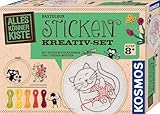 Kosmos 604691 AllesKönnerKiste Sticken Kreativ-Set, Sticken für Kinder ab 8 Jahren und Anfänger, schöne Stickbilder für Kinder, Geschenk für Mädchen und Jungen, kreatives Bastelset