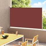 Furniture Home Tools Ausziehbare Seitenmarkise für Terrasse, 220 x 300 cm, Braun