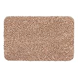 Schmutzfangmatte innen waschbar 40x60 cm – Sauberlaufmatte beige 100% Baumwolle Türmatte - Entra SAUGSTARK - rutschfeste Fußmatte pflegeleicht