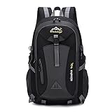 Wanderrucksack Herren Damen Wasserdichter Rucksack, Leicht Groß Reiserucksack Trekkingrucksack, Outdoorrucksack mit Reflexstreifen Für Radfahren, Klettern, Bergsteigen und Reisen (Schwarz, 40L)