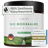 Lenevin® BIO Moossalbe gegen Falten für sensible Haut, 4-facher Testsieger F.A.Z. & mehr - Creme mit 4% Isländisch Moos, 1% Hyaluron, Ceramide - Made in Germany, vegan, tierleidfrei, nachhaltig, 60ml