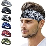 Sport-Stirnband für Herren 6-teilig – Hochwertiges Haarband Herren mit atmungsaktiver, stretchiger Schweißabsorption & 6 trendigen Designs, ideal für Fitness, Laufen & Sport