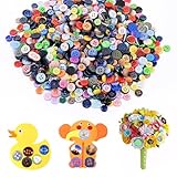 1000 Stück Bunte Knöpfe Candy Farben Kleine Knöpfe Kunststoff Bastelknöpfe Kinderknöpfe in Verschiedene Größen und Farbe für Kinder DIY Basteln Painting Geschenk Deko(7–15 mm)