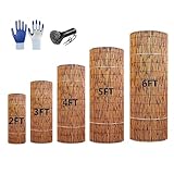 Schilfmatten Sichtschutz Zaun Sichtschutzmatte Bambussi Wetterfest 30cm 50cm 60cm 80cm 100cm 120cm 150cm 160cm 180cm Hohe Für Balkon, Terrasse, Garten, Windschutz, Sonnenschutz(braune)
