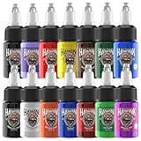 HAWINK Tattoo Farbe Set 0.5oz (15ml) 7 Flaschen Tinten Tattoo Zubehör Ink TI203DE-15-7