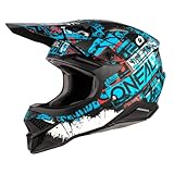 O'NEAL | Motocross-Helm | MX Enduro | ABS-Schale, Lüftungsöffnungen für optimale Belüftung & Kühlung | 3SRS Helmet Ride | Erwachsene | Schwarz Blau | Größe L